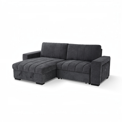 Franklin Sofabed Grey Fabric Universal Storage Corner Sofa
