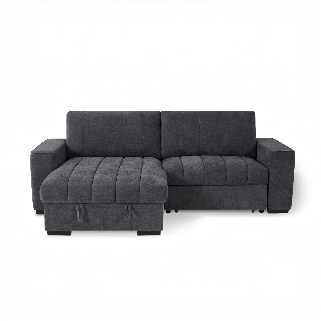 Franklin Sofabed Grey Fabric Universal Storage Corner Sofa
