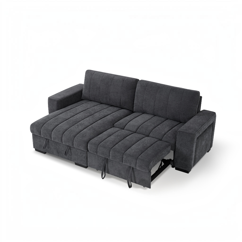 Franklin Sofabed Grey Fabric Universal Storage Corner Sofa