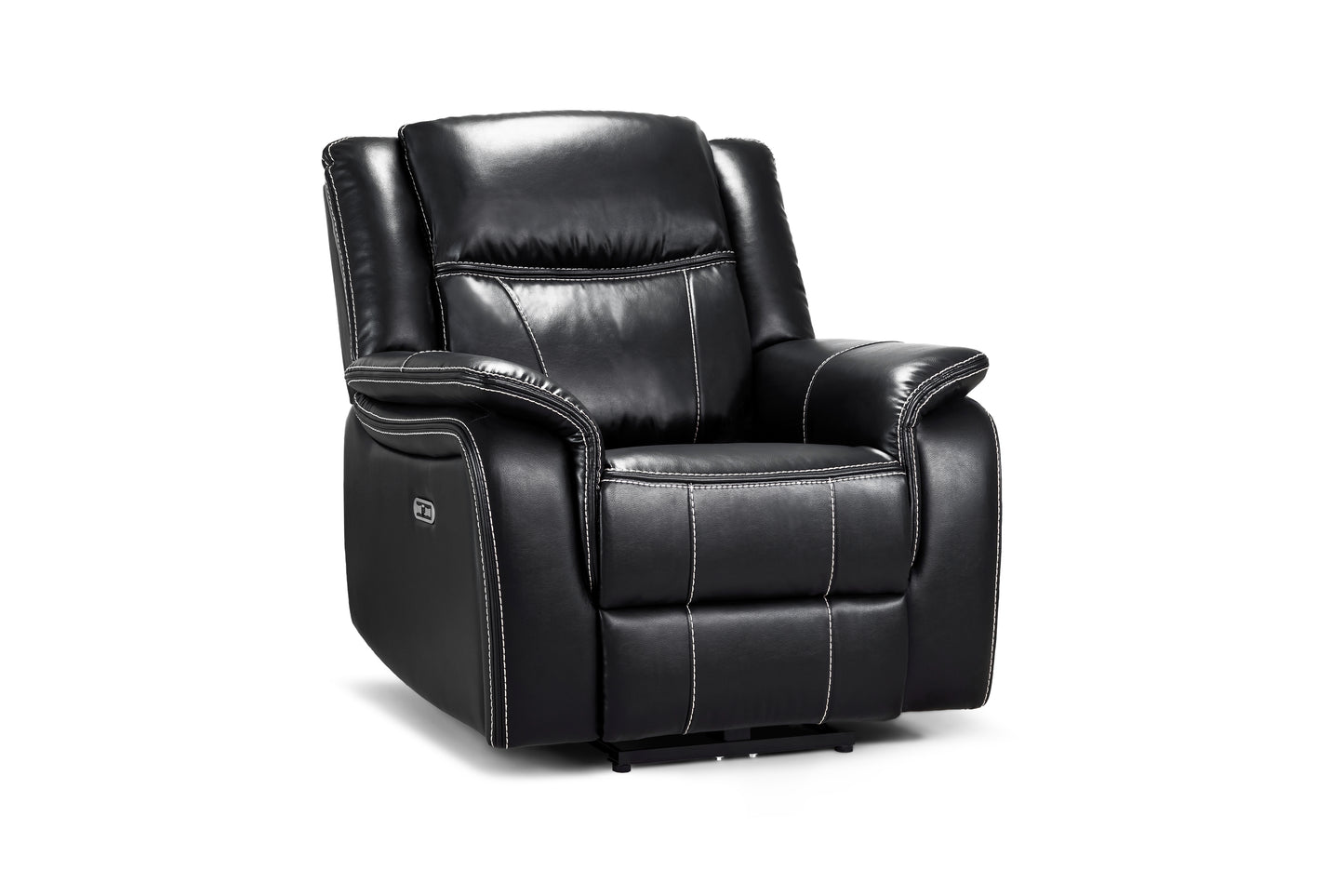 Galaxy Tech Electric Recliner Black Leather Armchair