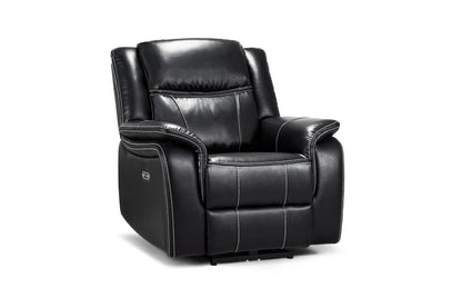 Galaxy Tech Electric Recliner Black Leather Armchair