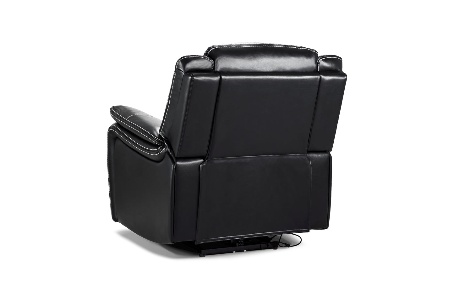 Galaxy Tech Electric Recliner Black Leather Armchair