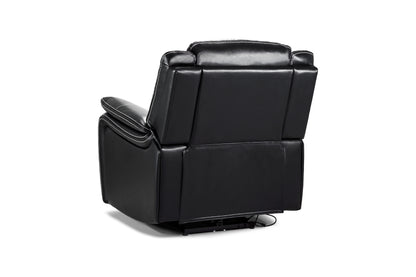 Galaxy Tech Electric Recliner Black Leather Armchair