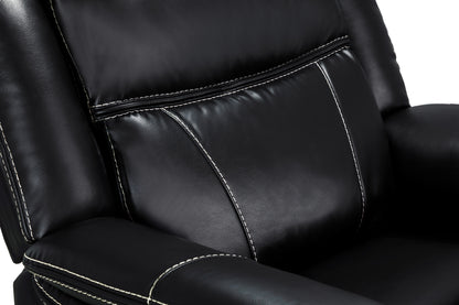 Galaxy Tech Electric Recliner Black Leather Armchair