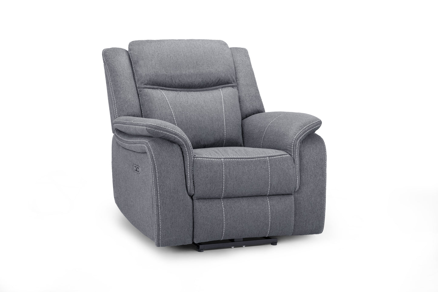 Galaxy Tech Electric Recliner Grey Fabric Armchair