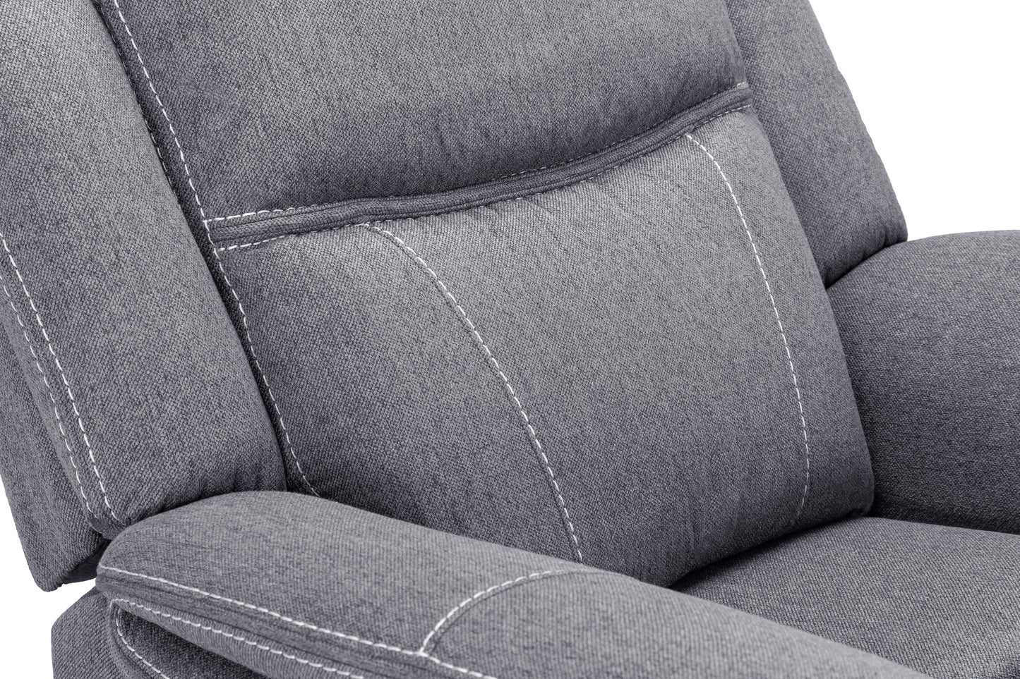 Galaxy Tech Electric Recliner Grey Fabric Armchair