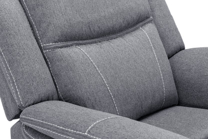 Galaxy Tech Electric Recliner Grey Fabric Armchair
