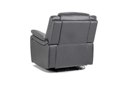 Galaxy Tech Electric Recliner Grey Leather Armchair