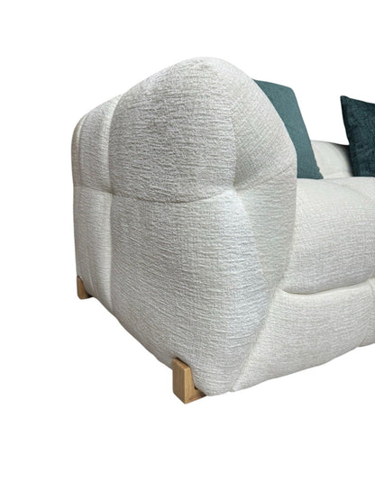 Genoa Beige Cream Fabric Right Hand L-Shape Corner Sofa