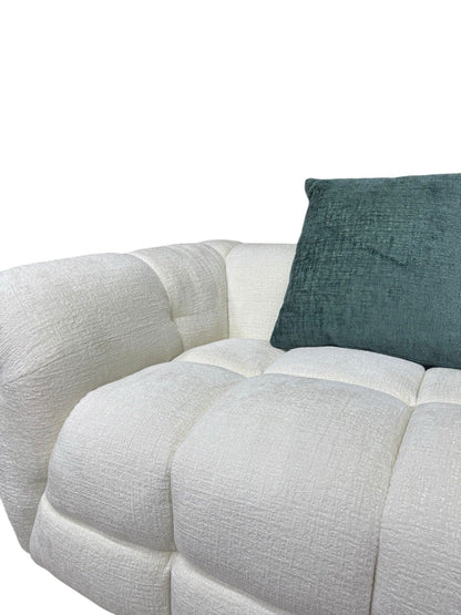 Genoa Beige Cream Fabric Right Hand L-Shape Corner Sofa