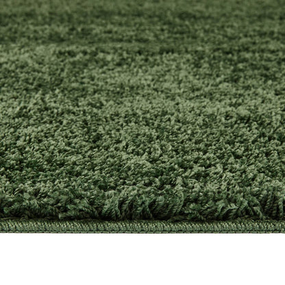 Washable Forest Green Shaggy Rug