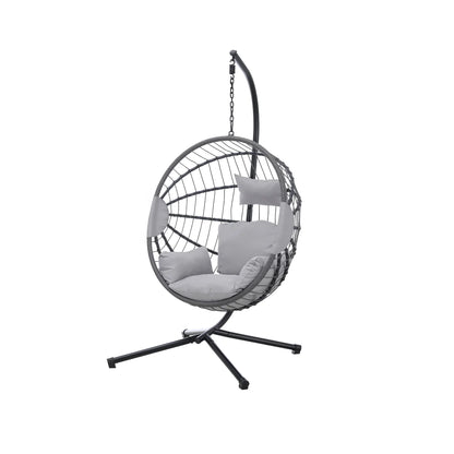 Hanging Egg Chair In Light Grey For Indoor And Outdoor