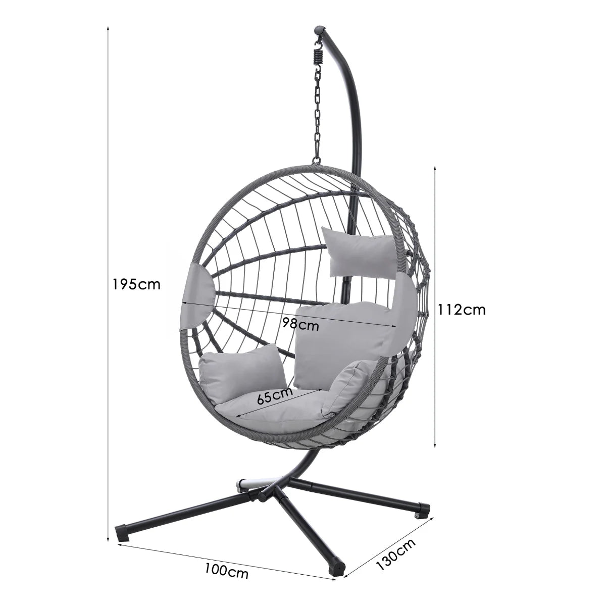 Hanging Egg Chair In Light Grey For Indoor And Outdoor