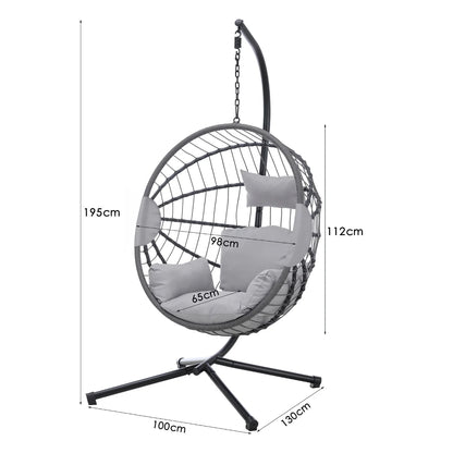 Hanging Egg Chair In Light Grey For Indoor And Outdoor