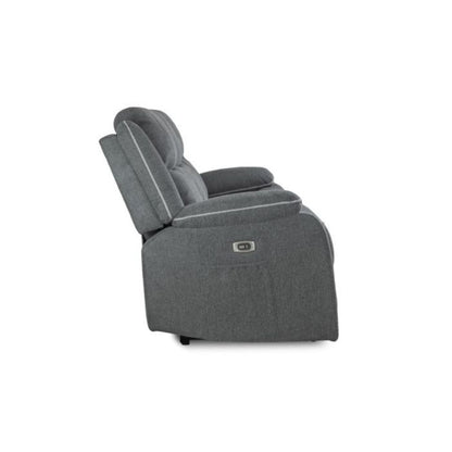 Harald Electric Recliner Graphite Grey Fabric Cinema Console 3 Seater Sofa
