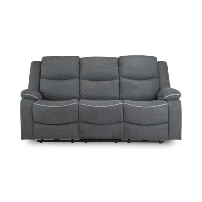 Harald Electric Recliner Graphite Grey Fabric Cinema Console 3 Seater Sofa