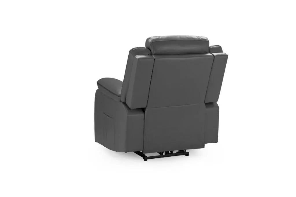 Harald Electric Recliner Grey Leather Armchair