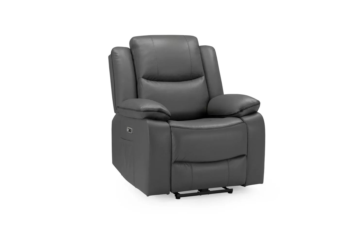 Harald Electric Recliner Grey Leather Armchair