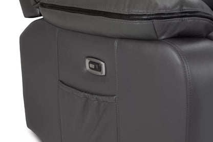 Harald Electric Recliner Grey Leather Armchair