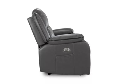 Harald Electric Recliner Grey Leather Armchair