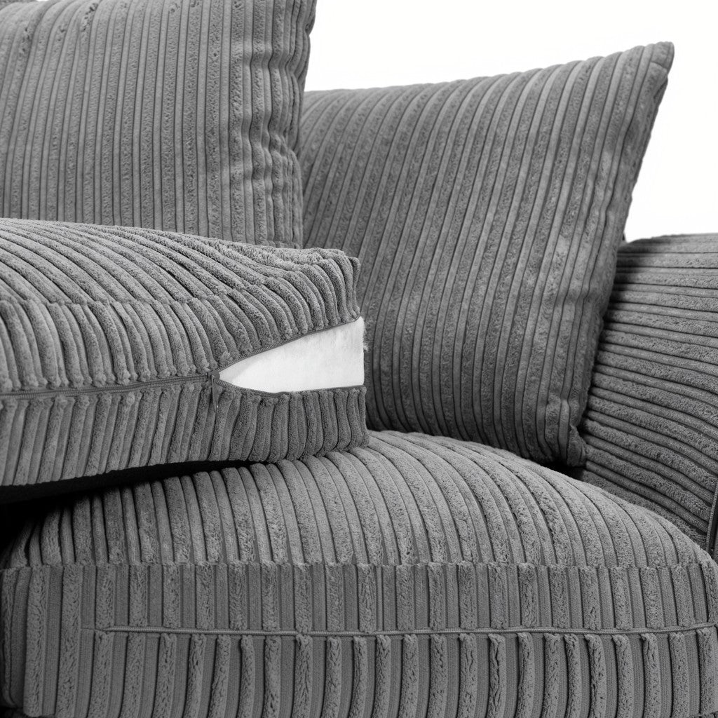 Harley Jumbo Grey Fabric 2 Seater Sofa