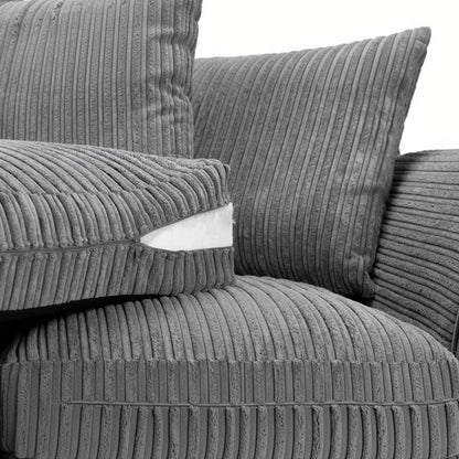Harley Jumbo Grey Fabric 2 Seater Sofa