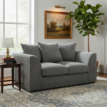 Harley Jumbo Grey Fabric 2 Seater Sofa