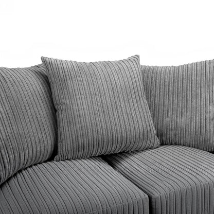 Harley Jumbo Grey Fabric 3 Seater Sofa