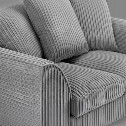 Harley Jumbo Grey Fabric 3 Seater Sofa