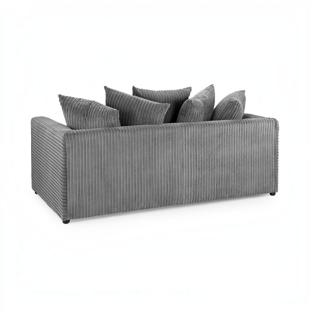 Harley Jumbo Grey Fabric 3 Seater Sofa