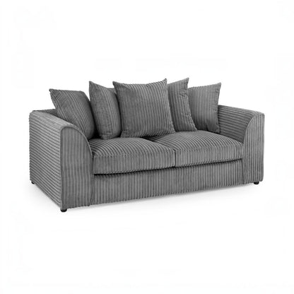 Harley Jumbo Grey Fabric 3 Seater Sofa