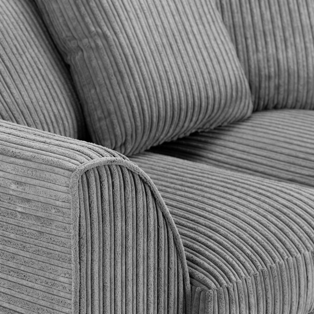 Harley Jumbo Grey Fabric 3+2 Sofa Suite