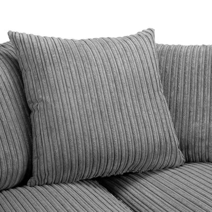 Harley Jumbo Grey Fabric 3+2 Sofa Suite