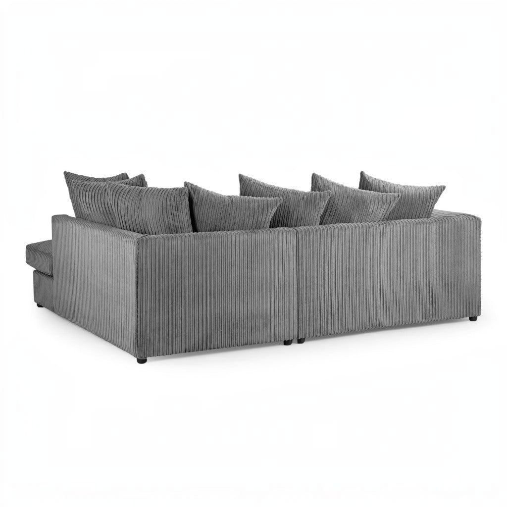 Harley Jumbo Grey Fabric Right Hand L-Shape Corner Sofa