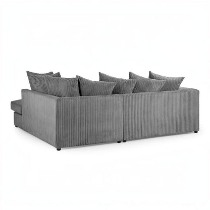 Harley Jumbo Grey Fabric Right Hand L-Shape Corner Sofa