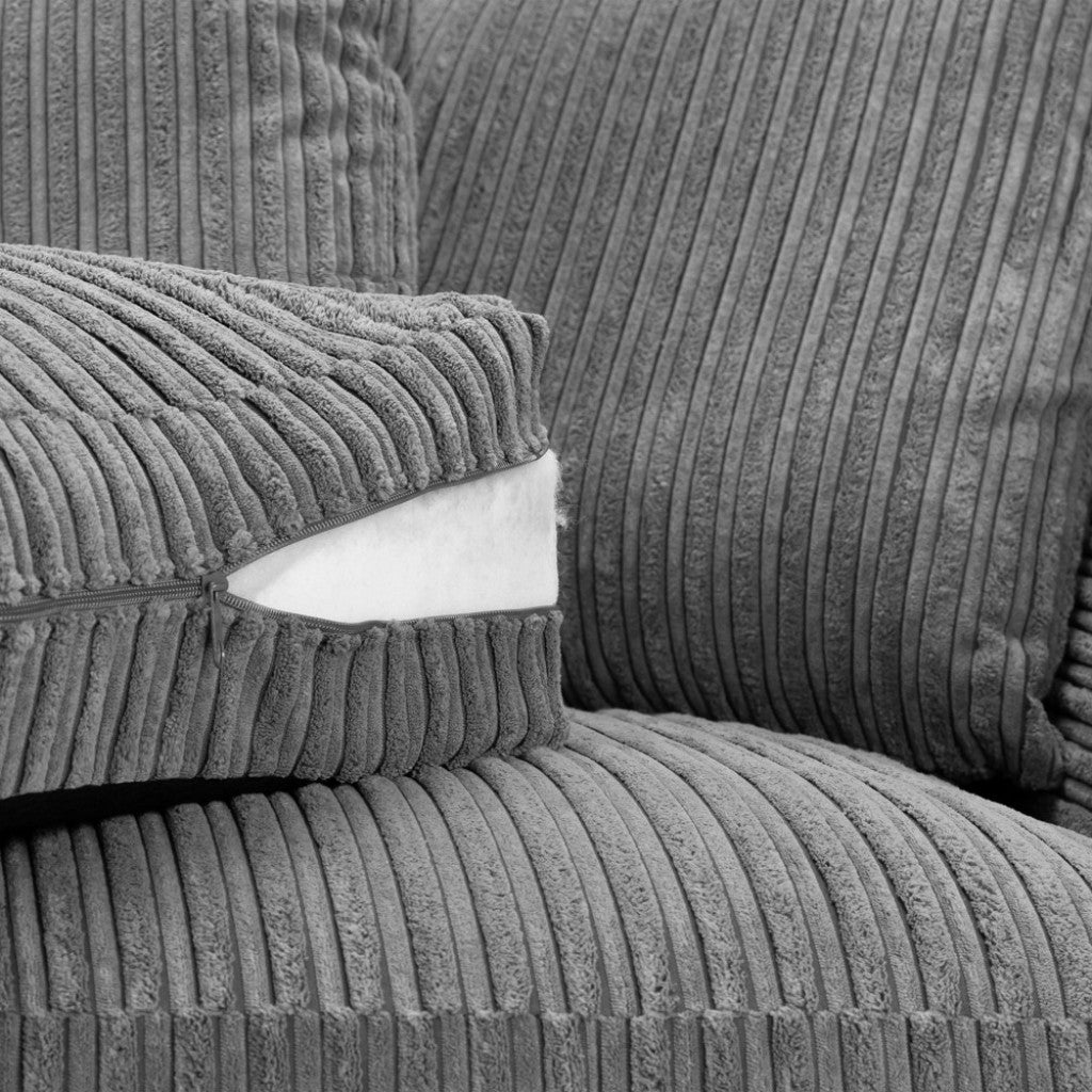 Harley Jumbo Grey Fabric Right Hand L-Shape Corner Sofa