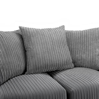 Harley Jumbo Grey Fabric Right Hand L-Shape Corner Sofa