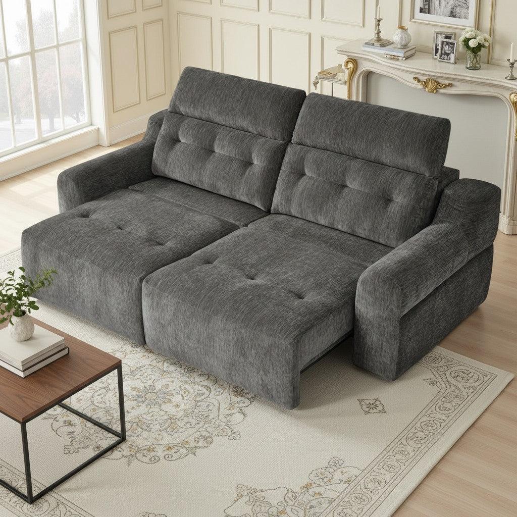 Harrison Electric Sofabed Charcoal Grey Fabric Sofa