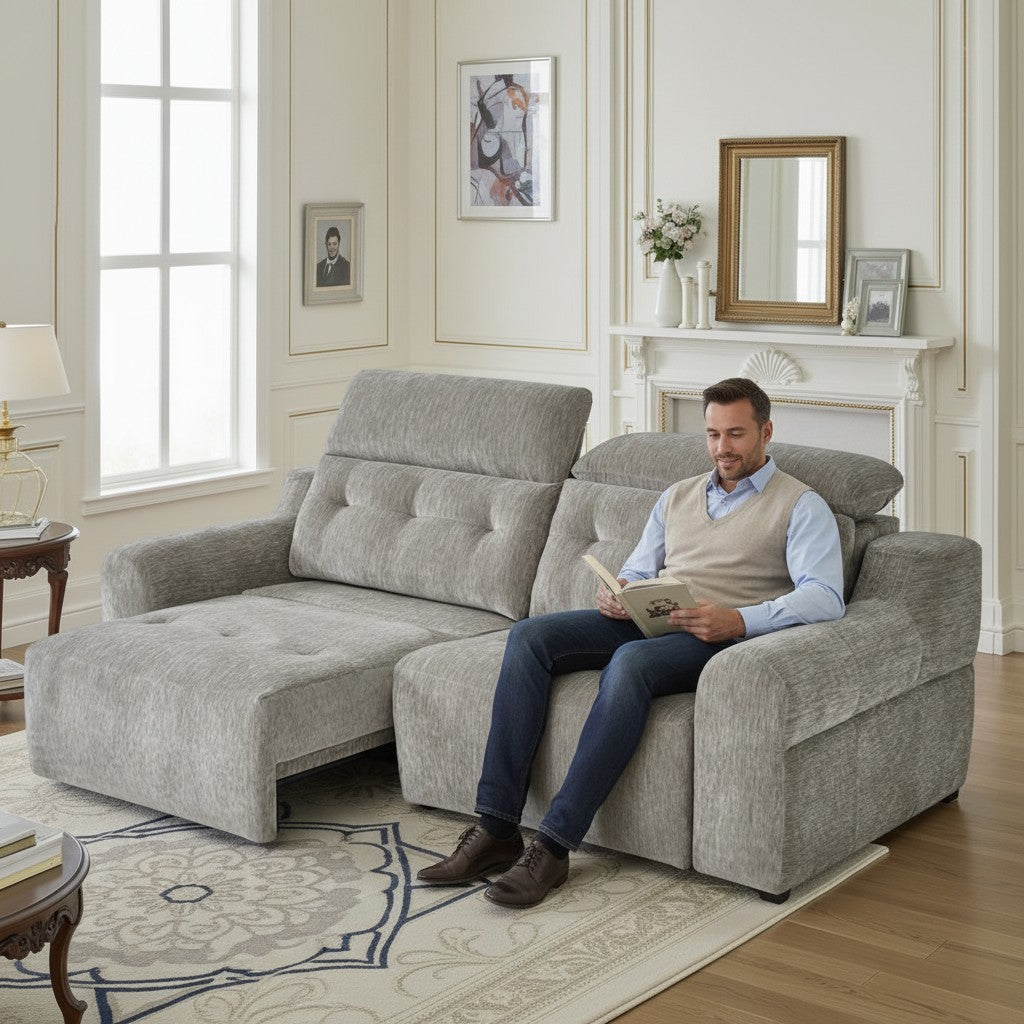 Harrison Electric Sofabed Grey Fabric Sofa