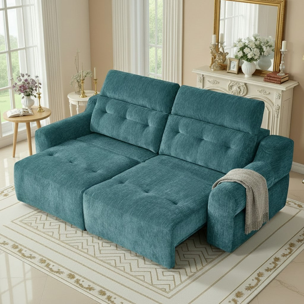 Harrison Electric Sofabed Teal Green Fabric Sofa