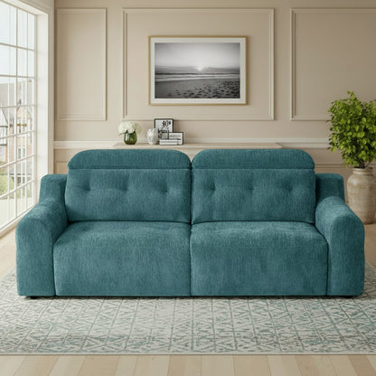 Harrison Electric Sofabed Teal Green Fabric Sofa