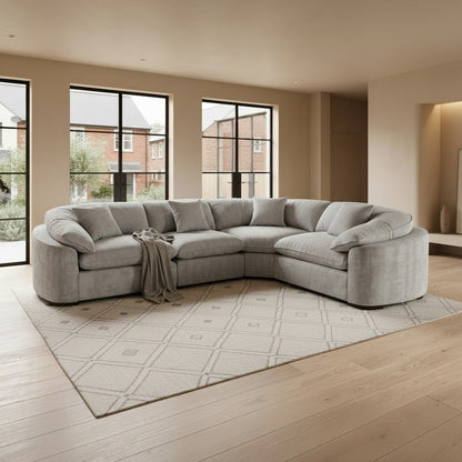 Helena Grey Fabric Large Corner Sofa