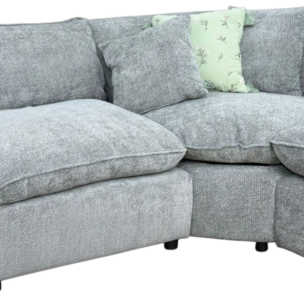 Helena Grey Fabric Large Corner Sofa