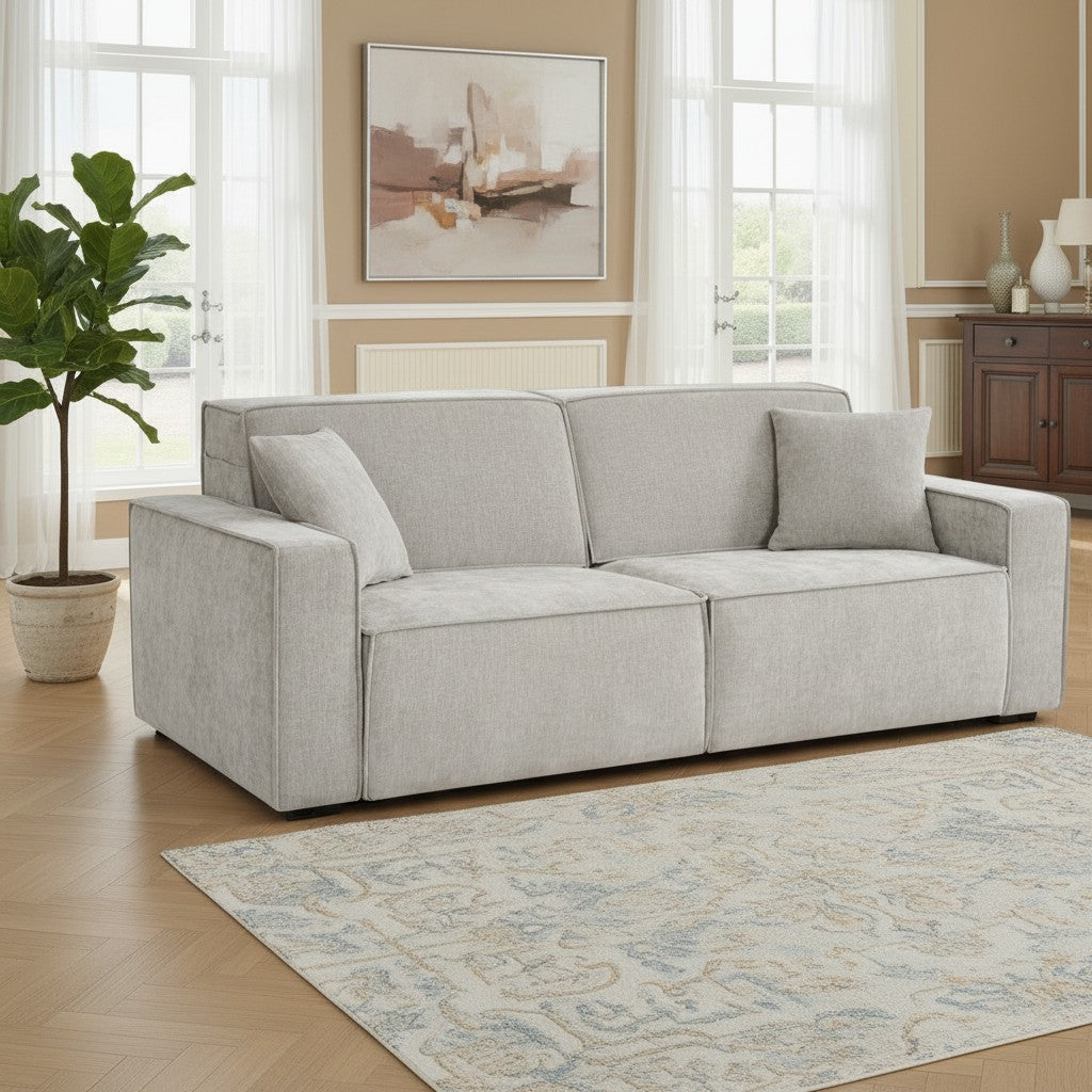Houston Electric Sofabed Beige Fabric 3 Seater Sofa
