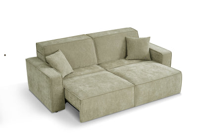 Houston Electric Sofabed Green Fabric 3 Seater Sofa