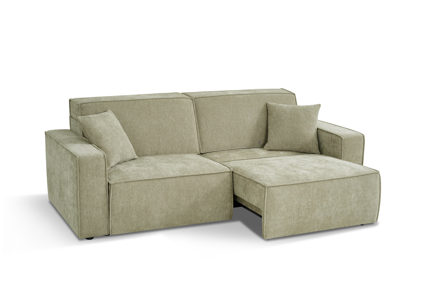 Houston Electric Sofabed Green Fabric 3 Seater Sofa
