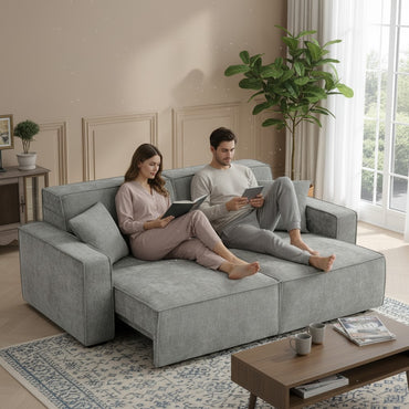 Houston Electric Sofabed Grey Fabric 3 Seater Sofa