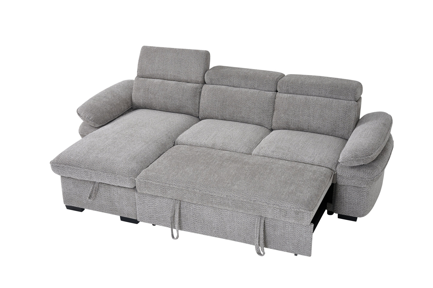 Hudson Sofabed Grey Fabric Universal Storage Corner Sofa