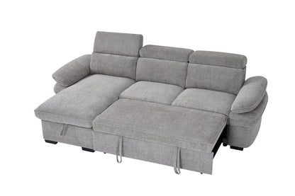 Hudson Sofabed Grey Fabric Universal Storage Corner Sofa