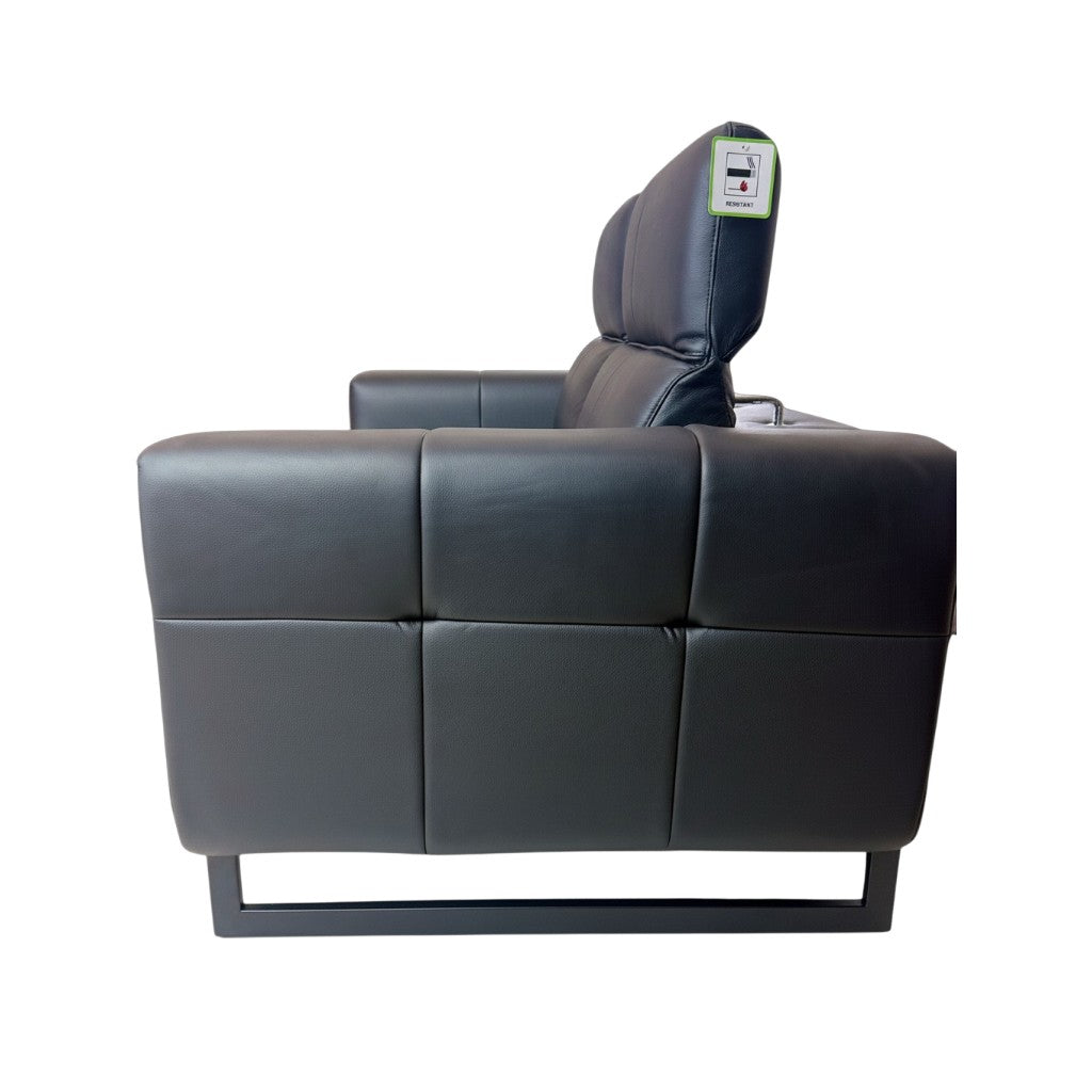 Richmond Electric Recliner Black Leather 3+2 Sofa Suite
